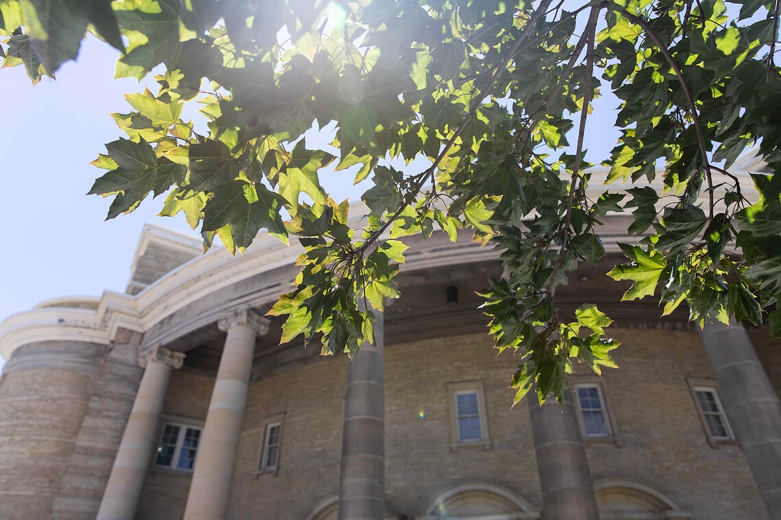 Convocation Hall with leaves